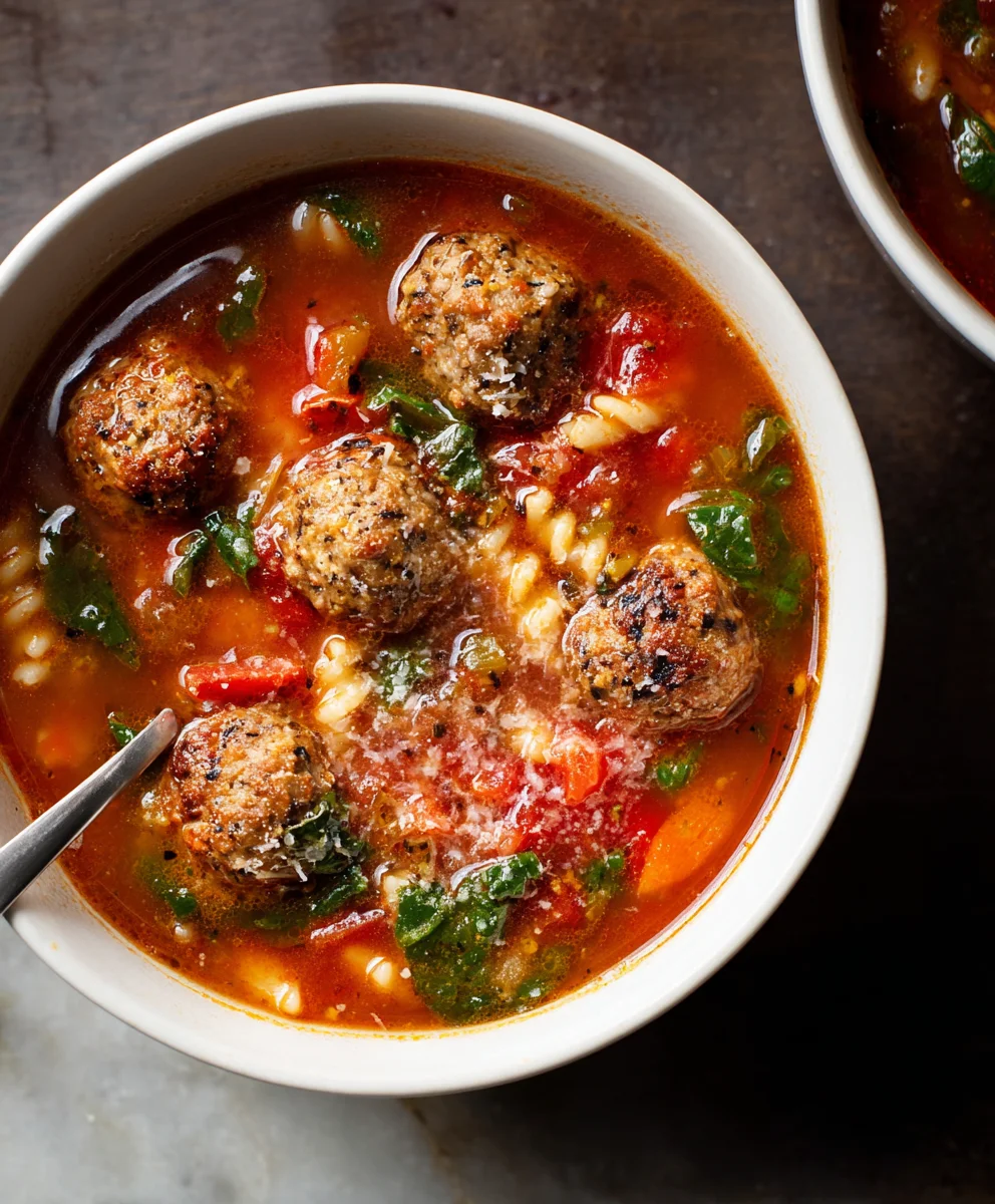 Hearty Beef Meatball Soup-Easy Italian Comfort Food