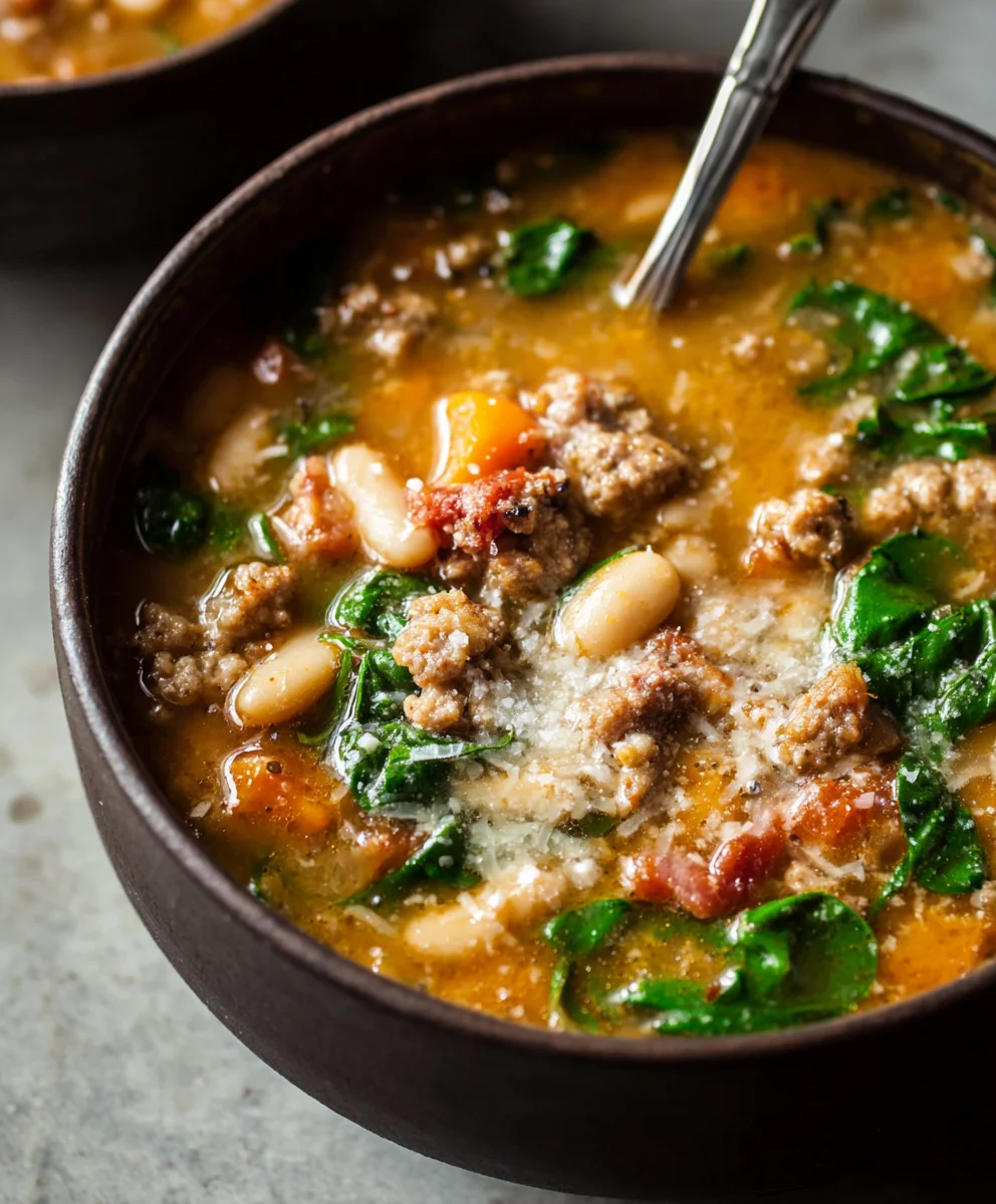 Hearty Italian Beef Sausage White Bean Soup Recipe