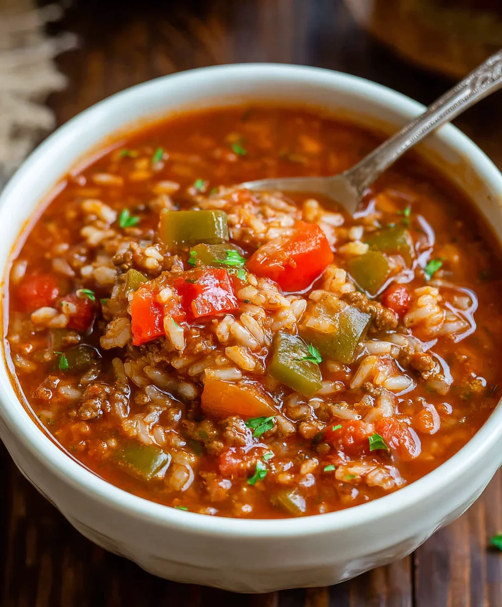 Hearty Stuffed Pepper Soup - Easy Comfort Food Recipe