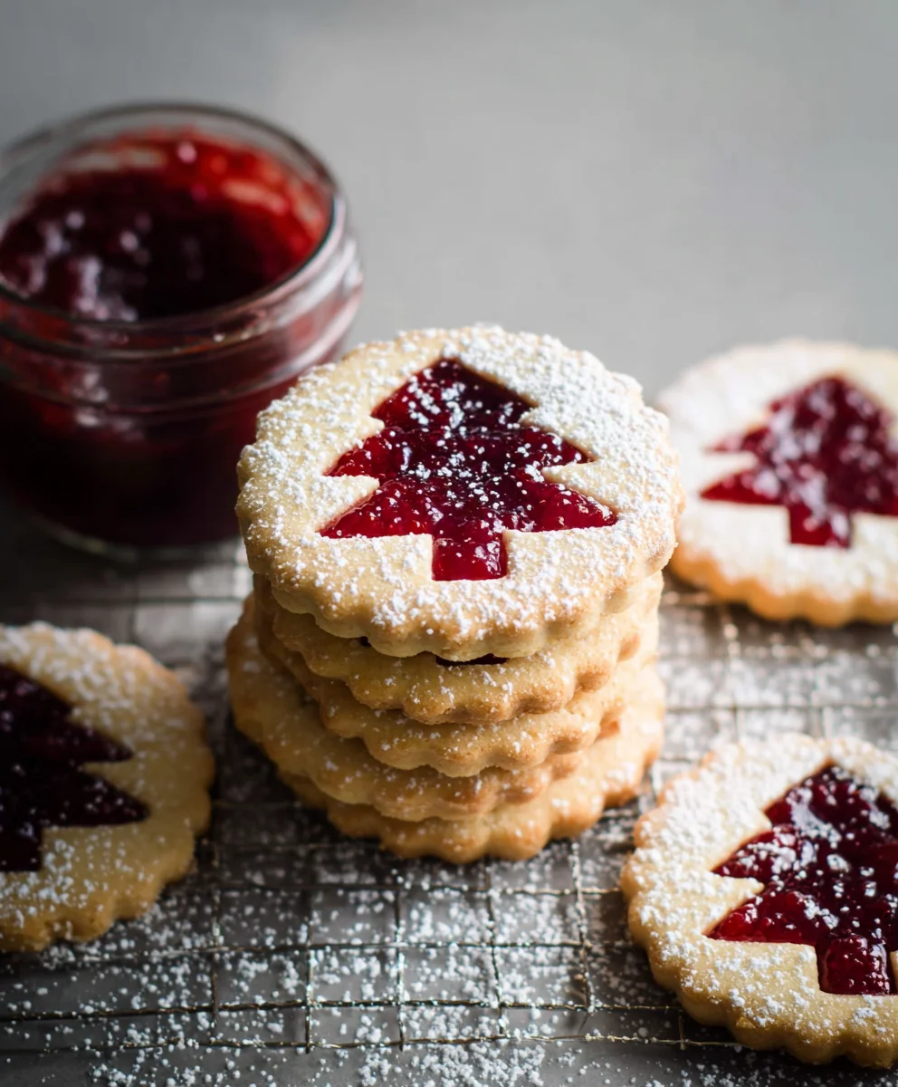 Raspberry Linzer Cookies - Delicate Sweet Bites
