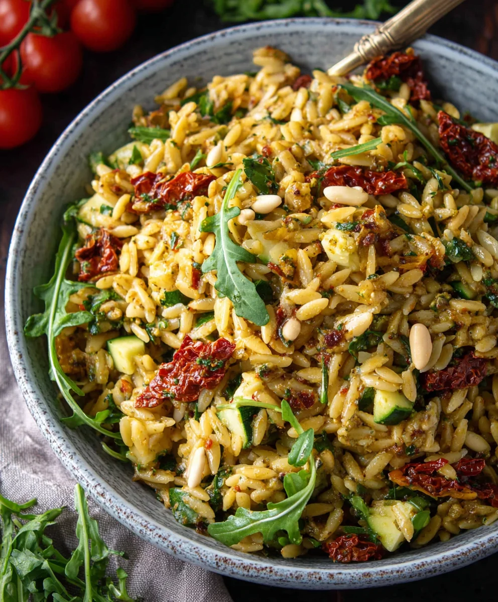 Sun-Dried Tomato Pesto Orzo Salad - Quick & Easy Recipe