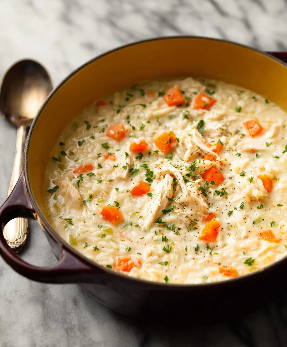 Creamy Chicken Rice Soup - Easy Comfort Food