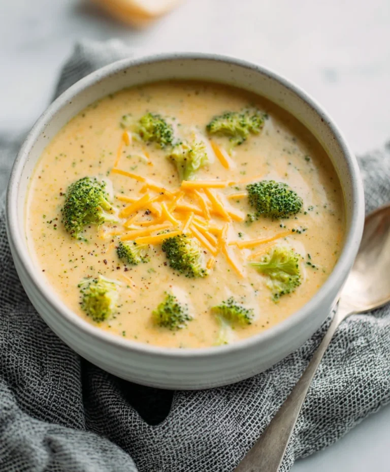 Easy Cheesy Cheddar Broccoli Soup Recipe