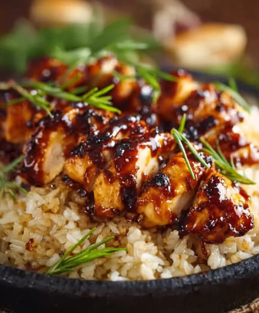 Honey BBQ Chicken Rice-Easy Weeknight Meal