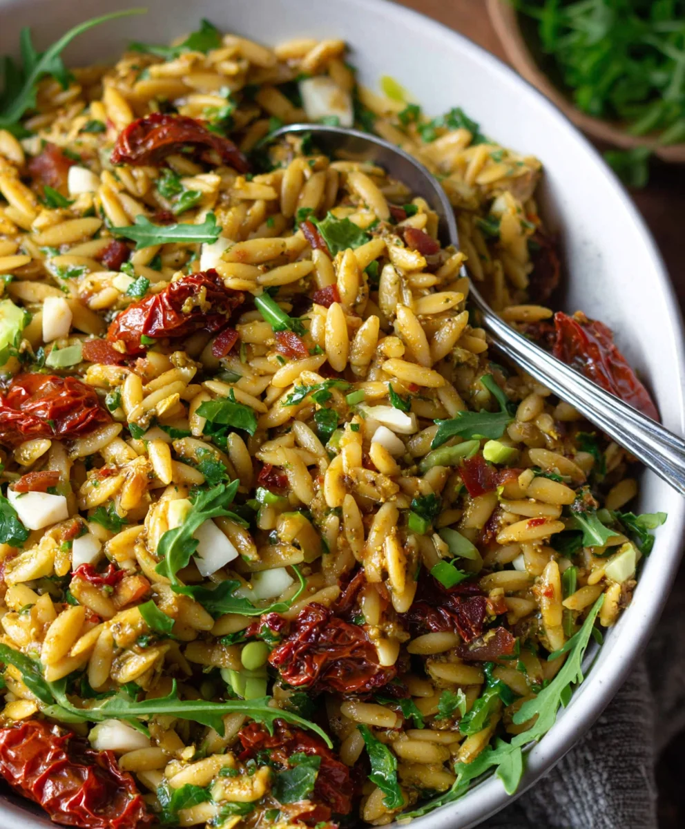 Sun-Dried Tomato Pesto Orzo Salad - Quick & Easy Recipe