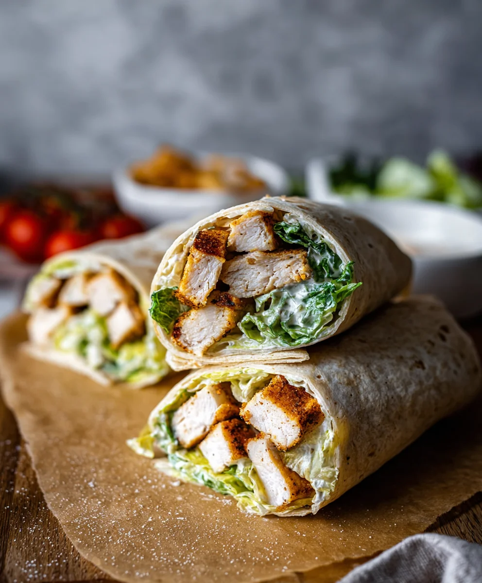 Easy Chicken Caesar Wraps- Quick & Delicious Meal