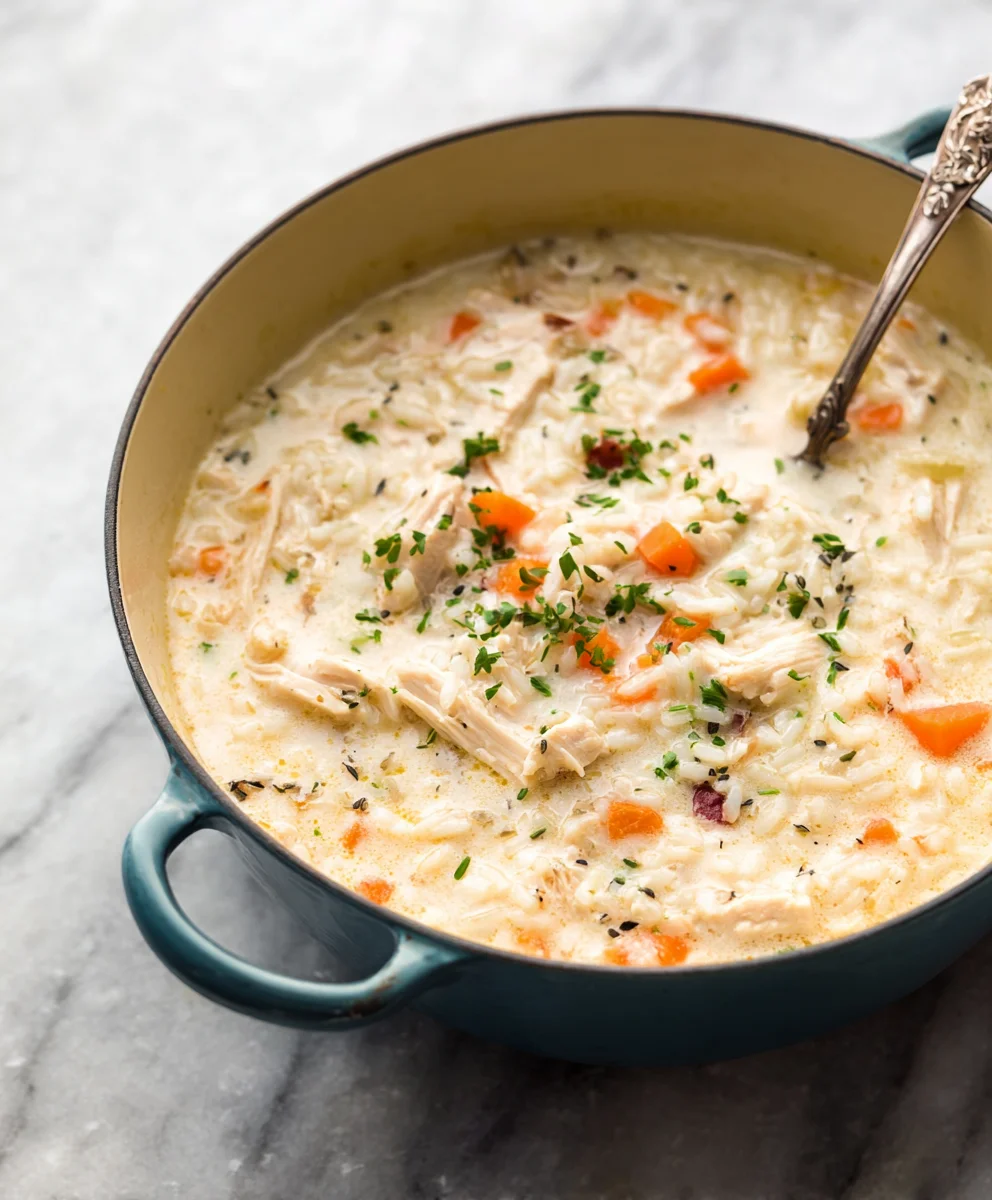 Creamy Chicken Rice Soup - Easy Comfort Food
