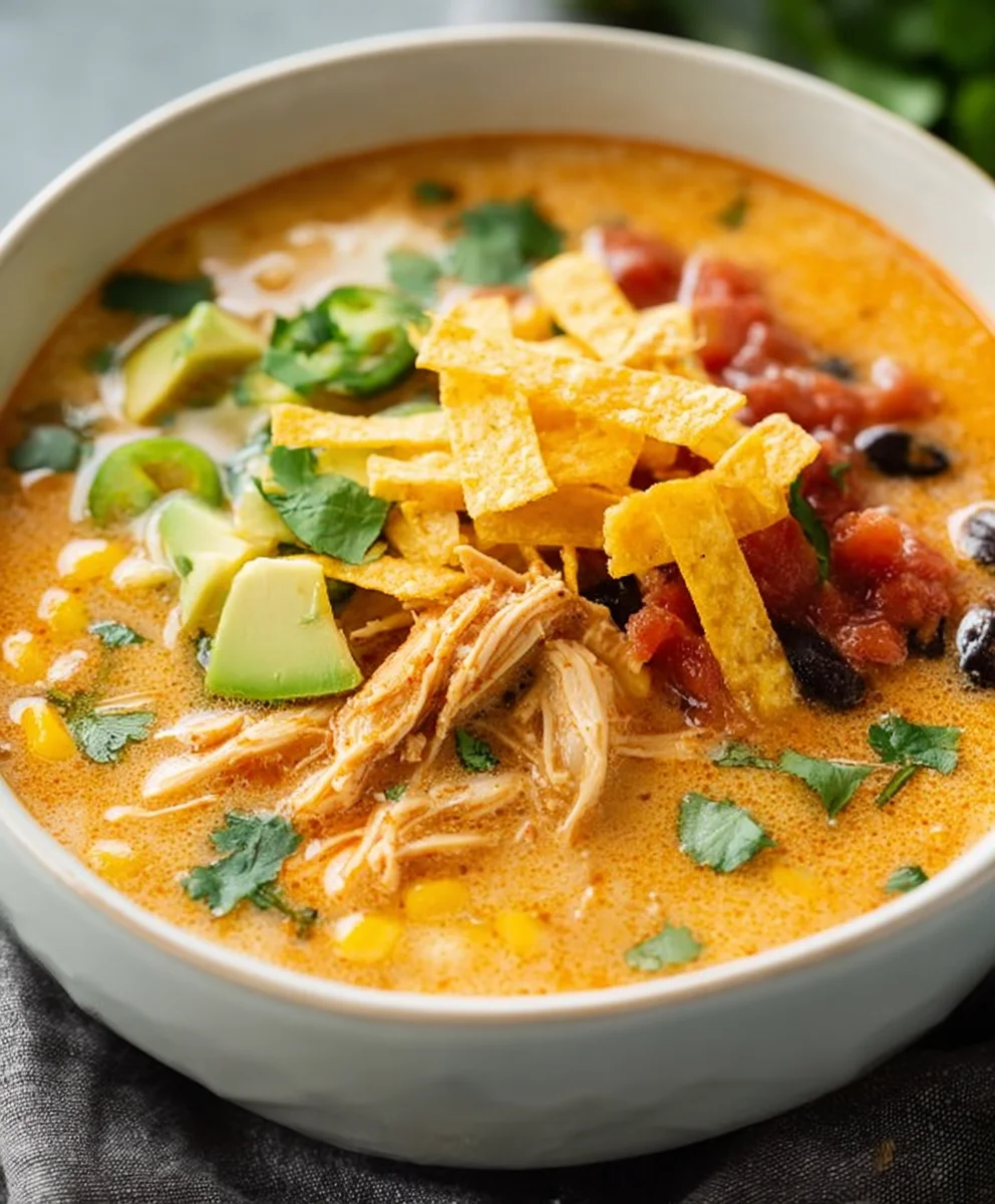 Creamy Chicken Tortilla Soup-Easy Comfort Food