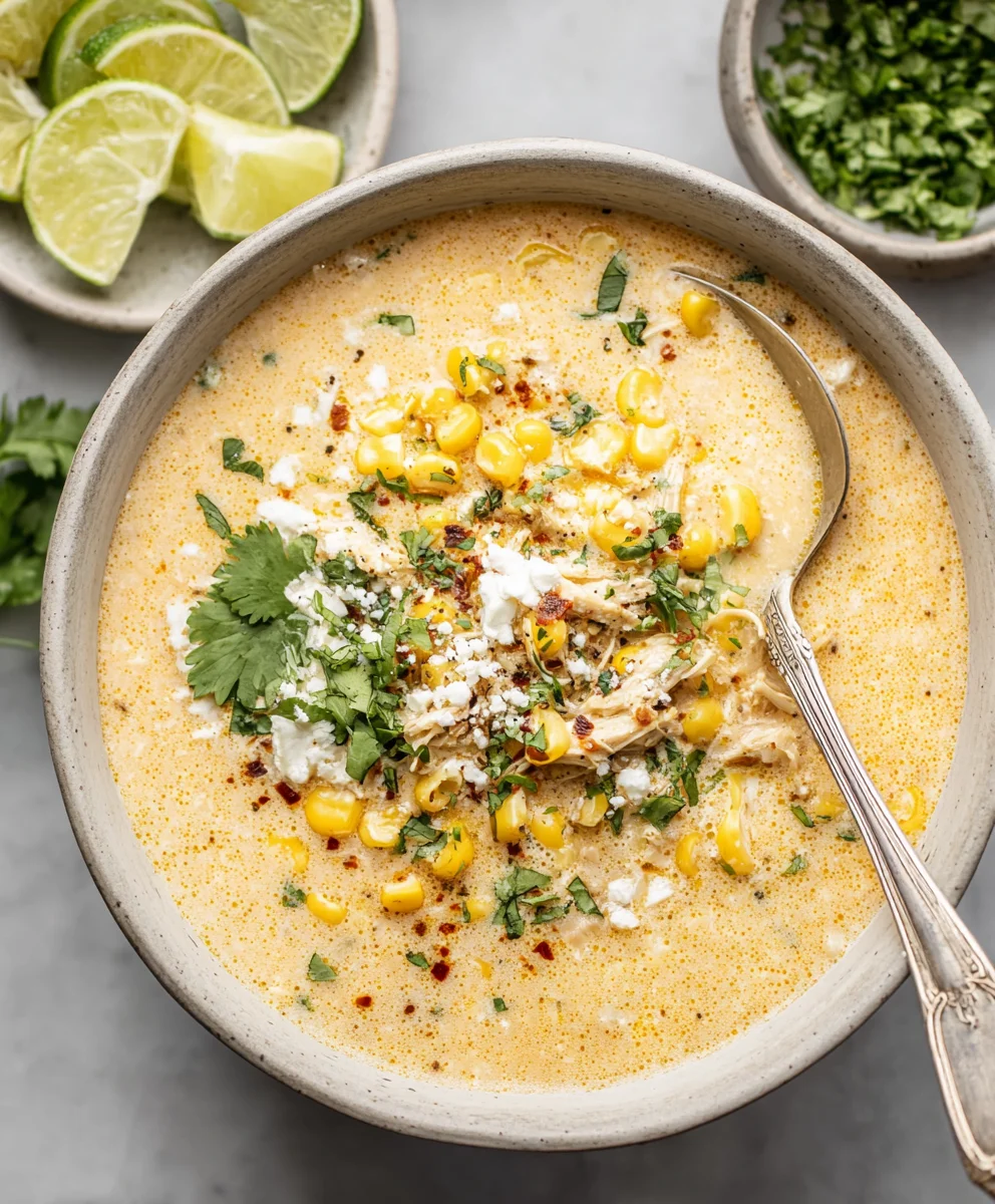 Spicy Mexican Street Corn Soup Recipe- Easy & Delicious