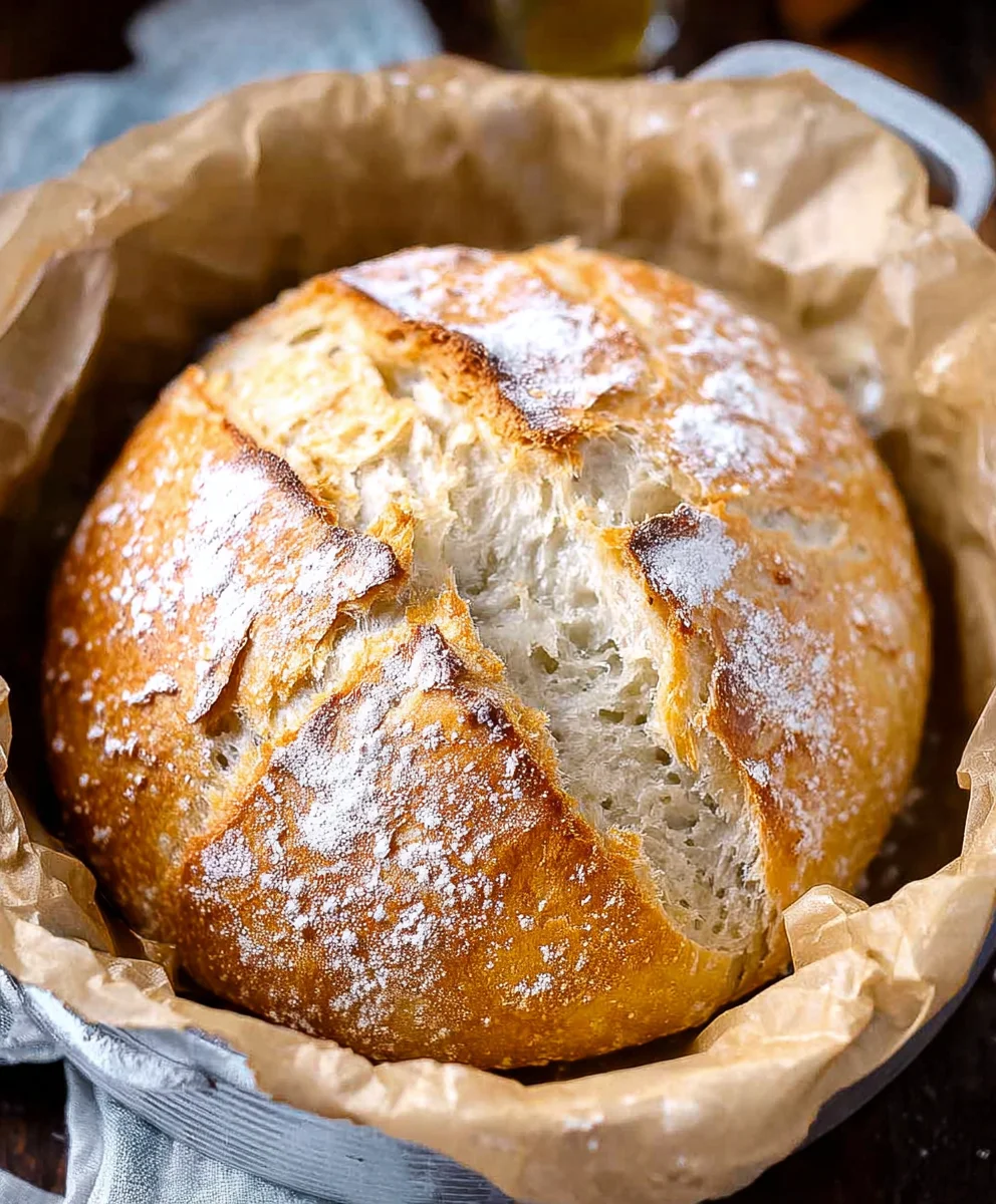 Easy Dutch Oven No Knead Crusty Bread Recipe