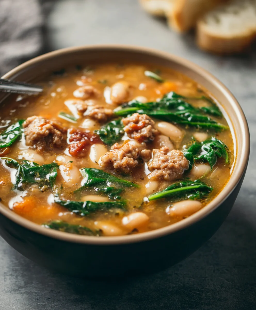 Hearty Italian Beef Sausage White Bean Soup Recipe