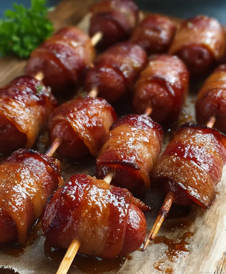 Beef Beef Bacon Wrapped Smokies-Easy Appetizer Recipe