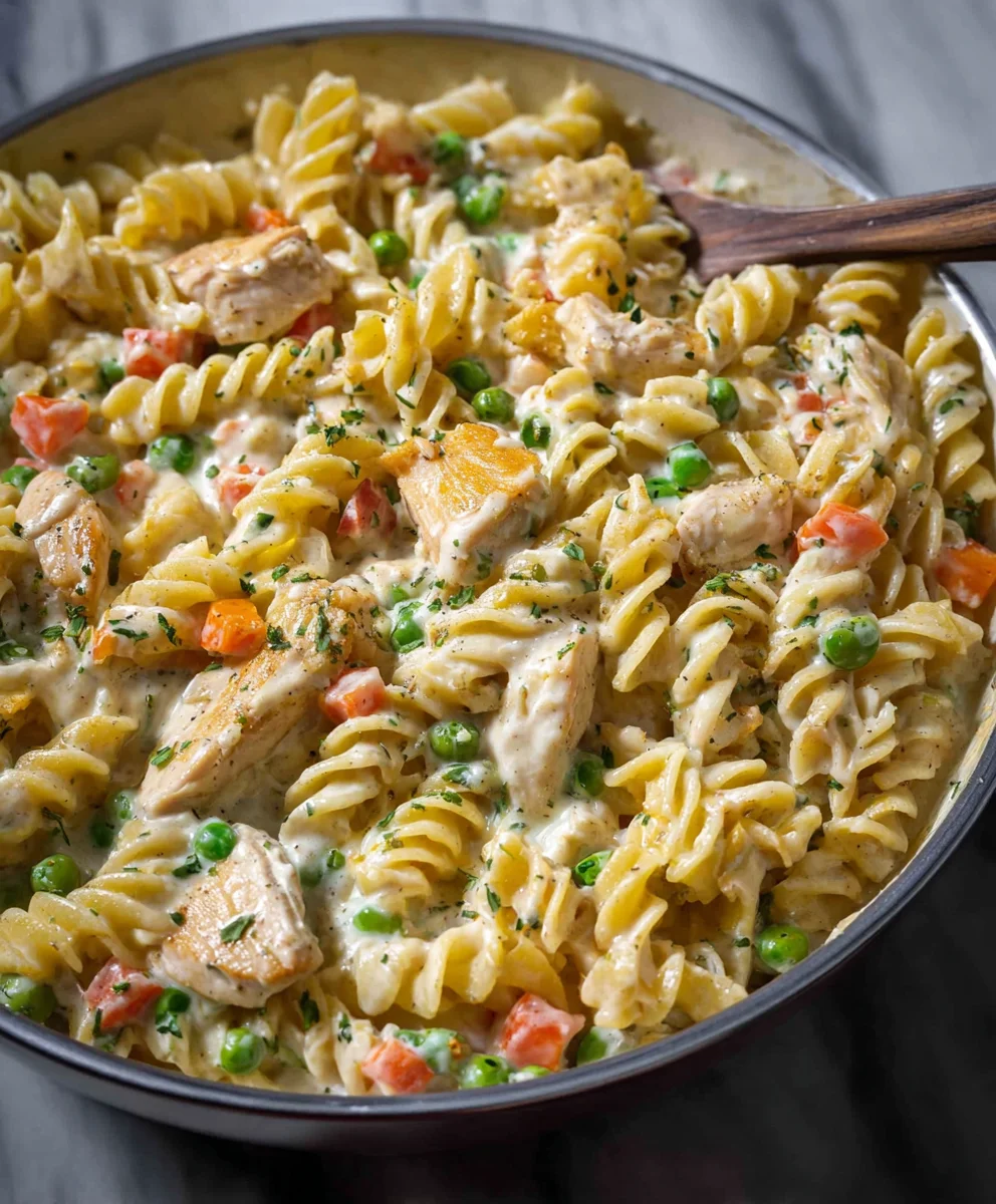 Easy Chicken Pot Pie Pasta Quick Dinner Recipe