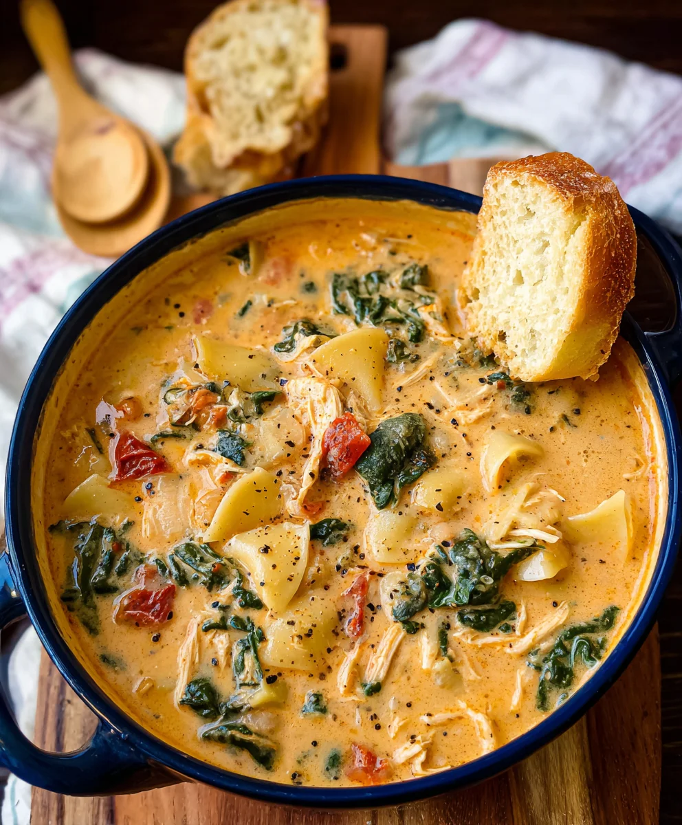Creamy Tuscan Chicken Soup - Easy Recipe
