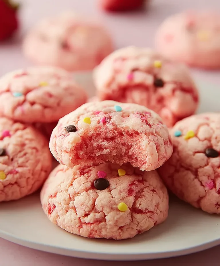 Easy Strawberry Cake Mix Cookies Recipe-Quick & Delicious