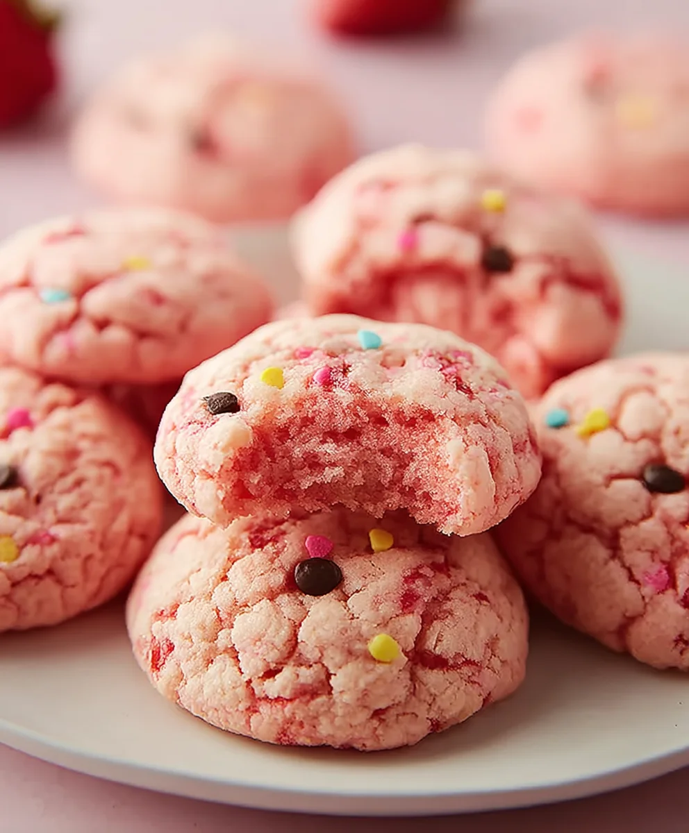 Easy Strawberry Cake Mix Cookies Recipe-Quick & Delicious