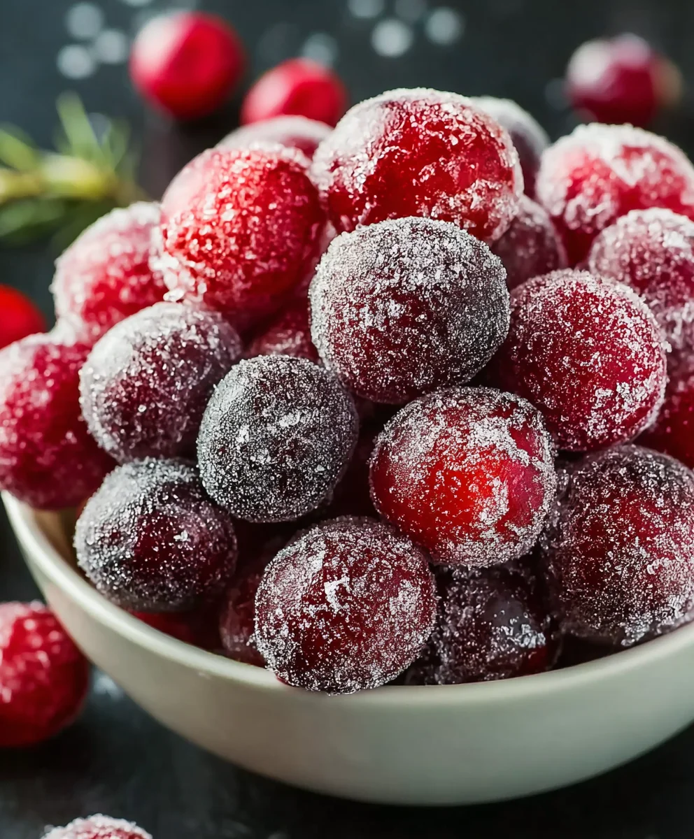 Easy Sugared Cranberries-Festive Garnish & Treat