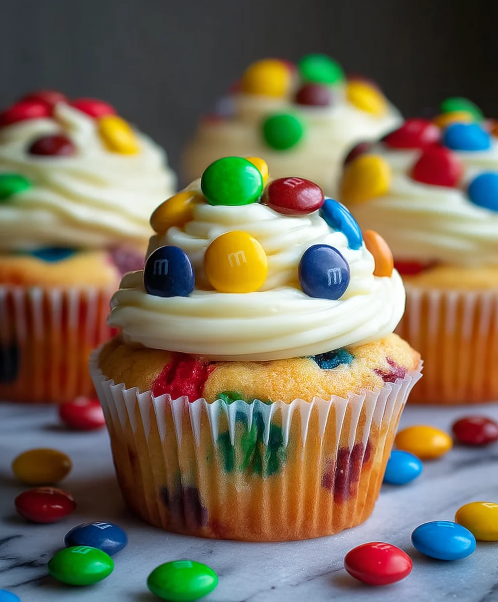 Fun M&M Cupcakes - Easy Recipe