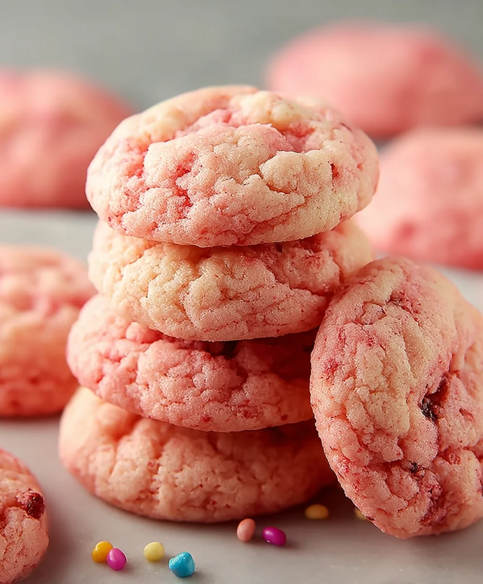 Easy Strawberry Cake Mix Cookies Recipe-Quick & Delicious