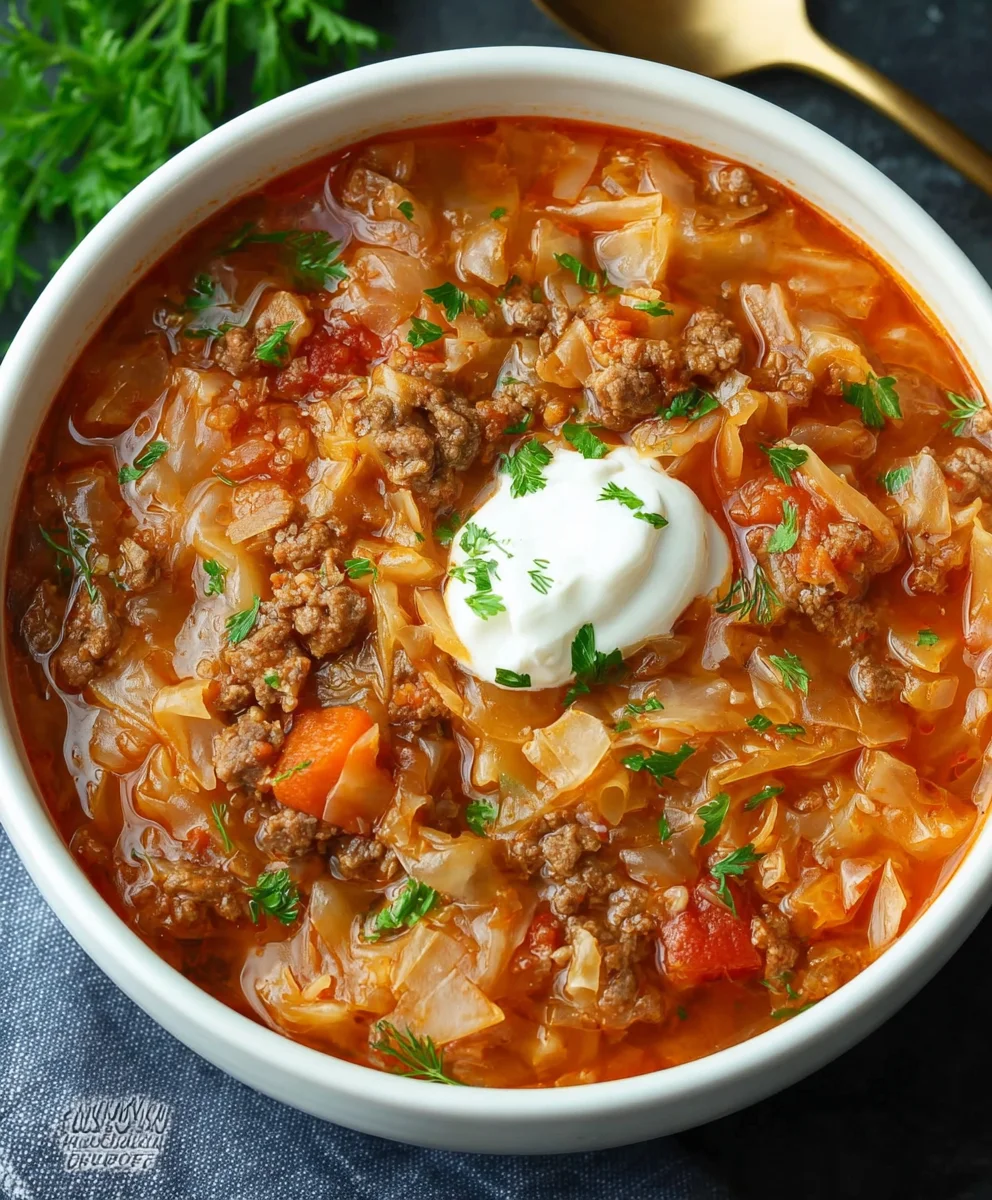 Hearty Cabbage Roll Soup - Easy Beef & Non-Non-Alcoholic Alternative Recipe