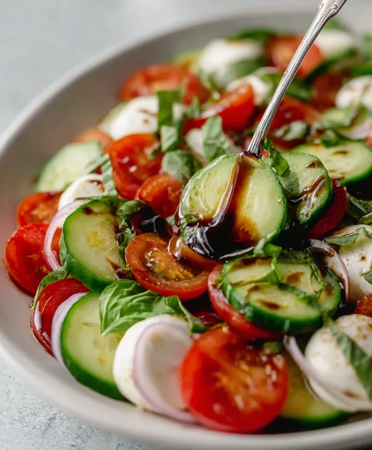 Fresh Cucumber Caprese Salad – Easy & Delicious