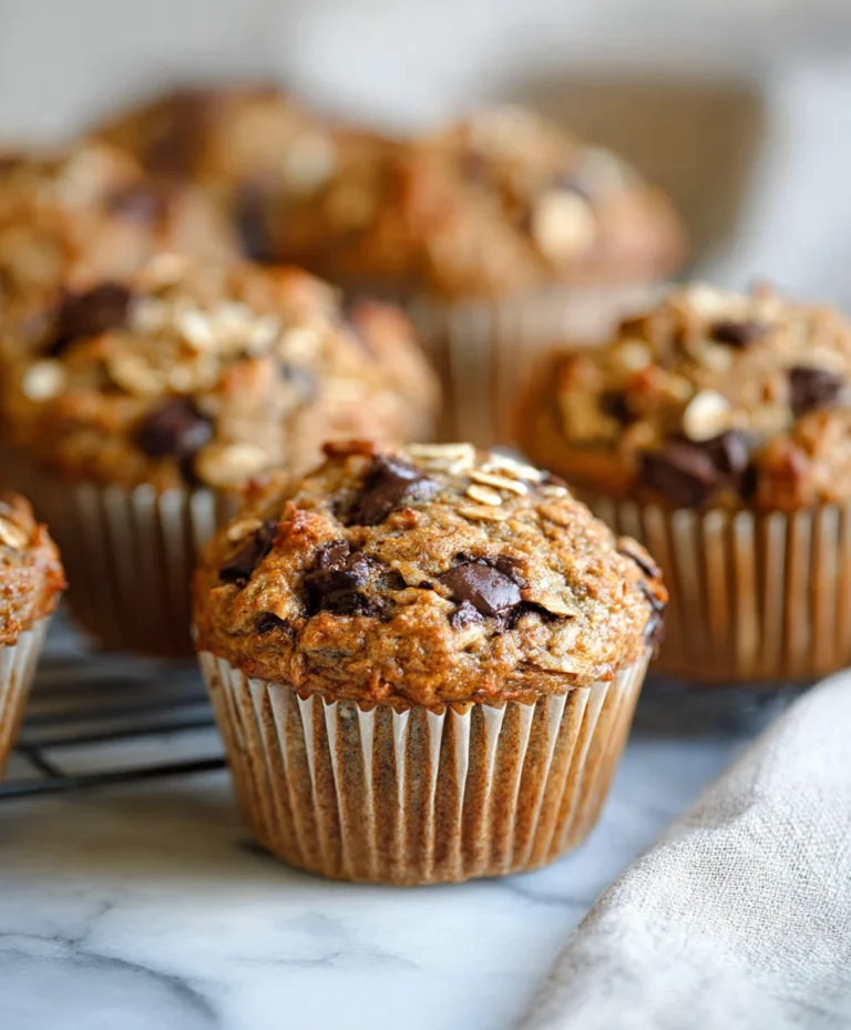 Healthy Banana Oatmeal Muffins-Choc Chip Delight