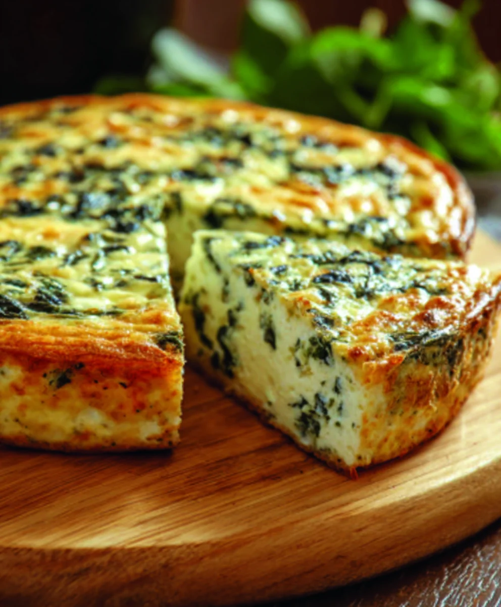 Healthy Spinach Cottage Cheese Crustless Quiche