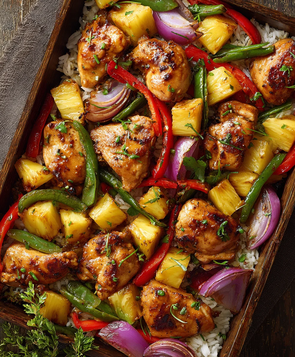 Easy Hawaiian Chicken Sheet Pan Dinner - Flavorful & Quick