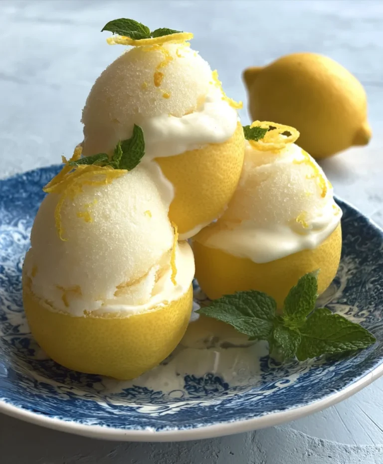 Lemon Sorbet Frozen Lemon Shell – Refreshing Dessert