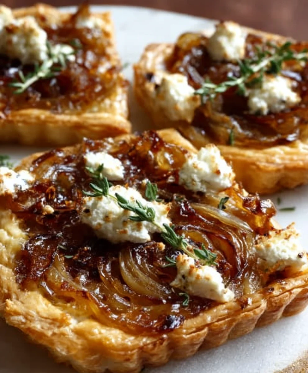 Caramelized Onion Goat Cheese Tarts- Easy Recipe