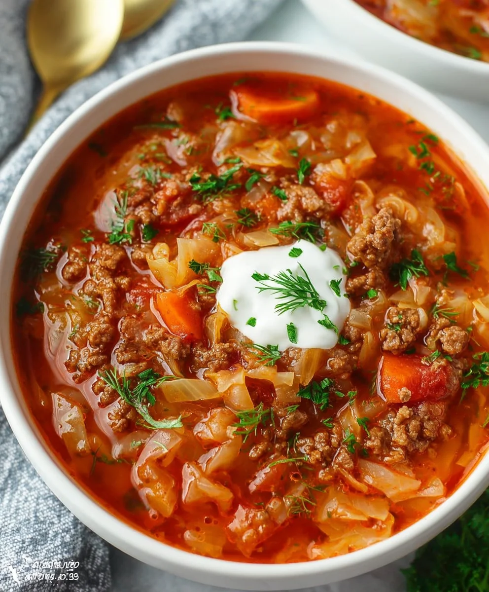 Hearty Cabbage Roll Soup - Easy Beef & Non-Non-Alcoholic Alternative Recipe