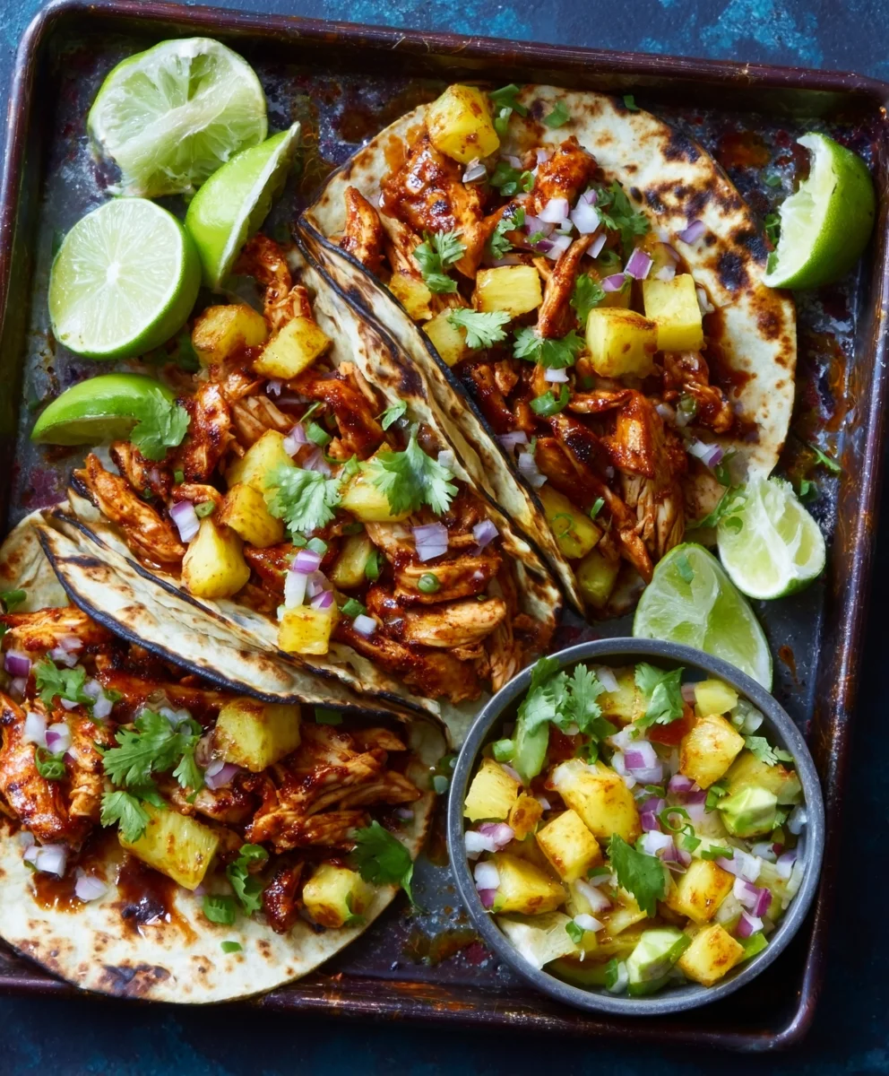Easy Chicken Pineapple Tacos-Dinner Done Fast