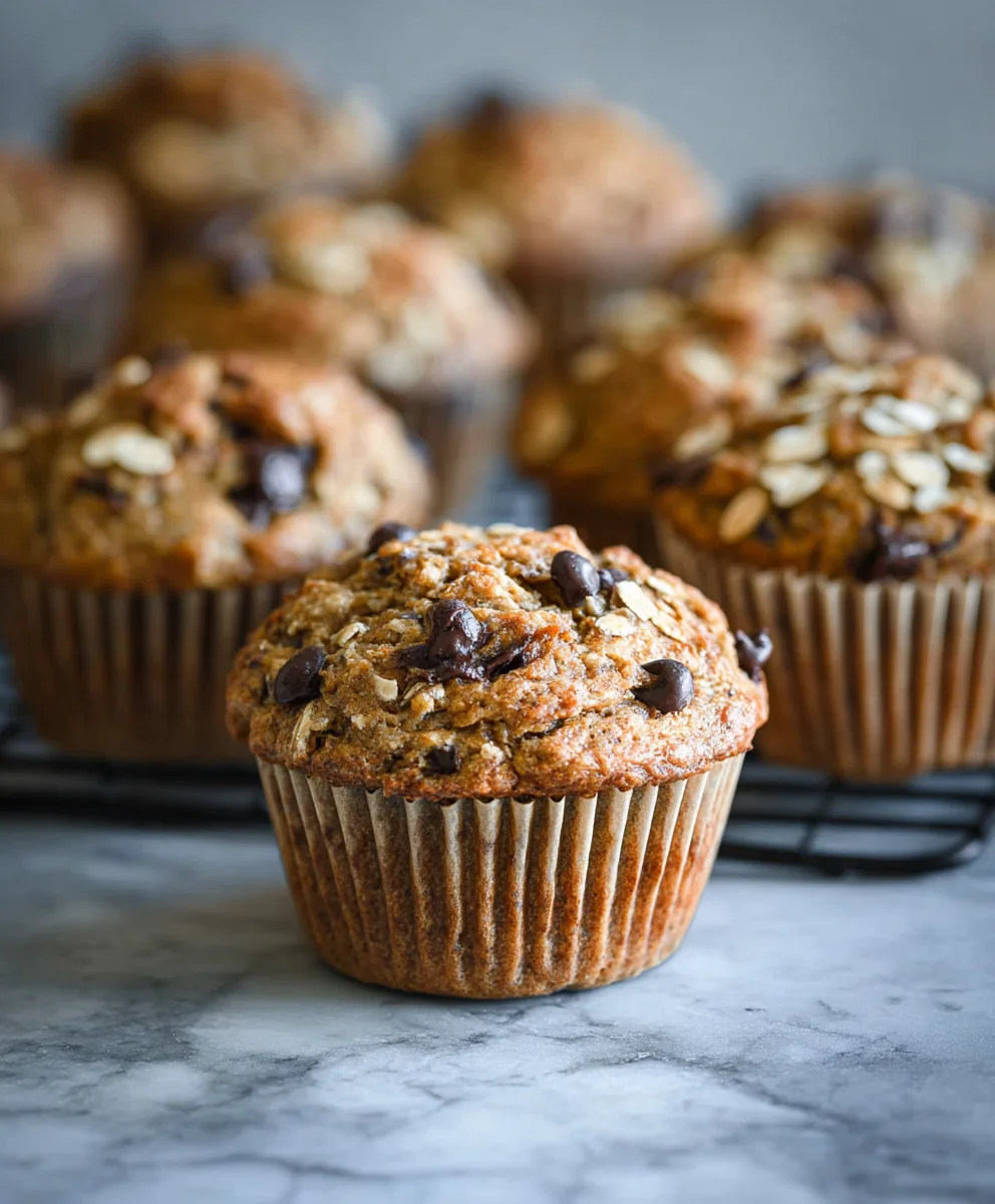 Healthy Banana Oatmeal Muffins-Choc Chip Delight