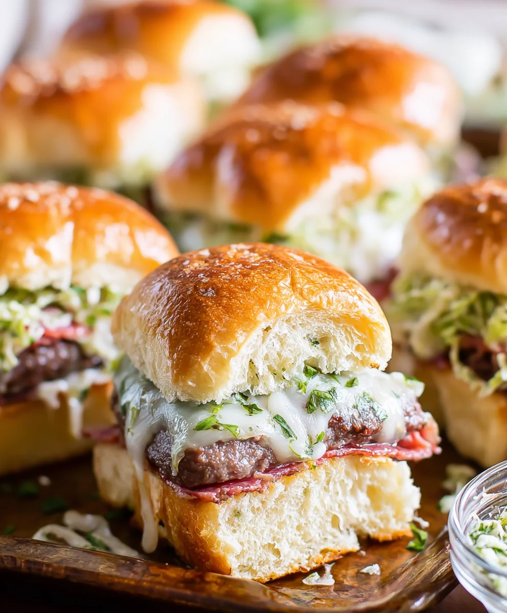 Beef Italian Grinder Sliders-Easy Game Day Appetizer
