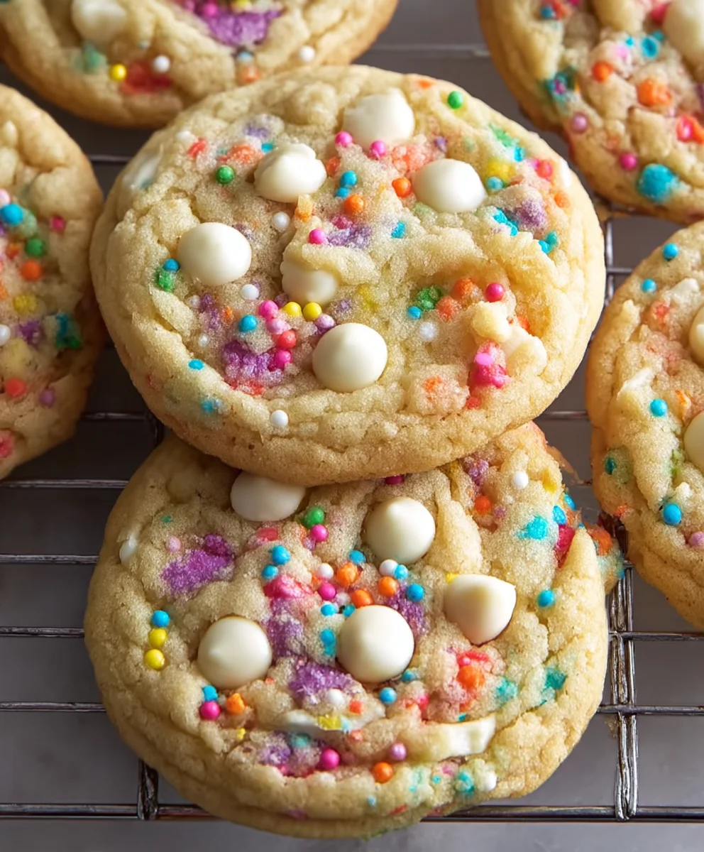 White Chocolate Confetti Cookies-Festive & Easy Recipe