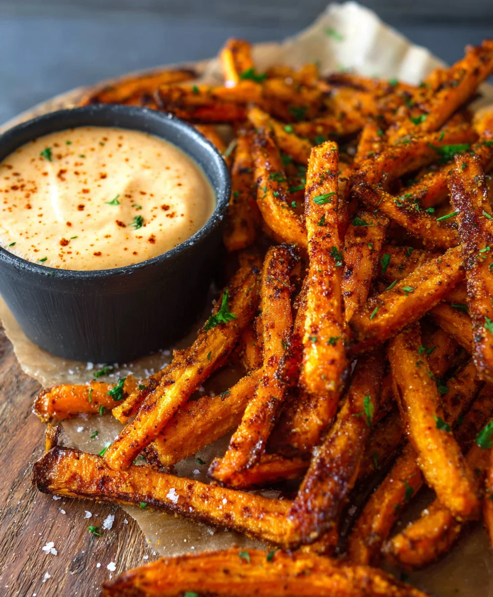 Baked Carrot Fries with Paprika Garlic Aioli