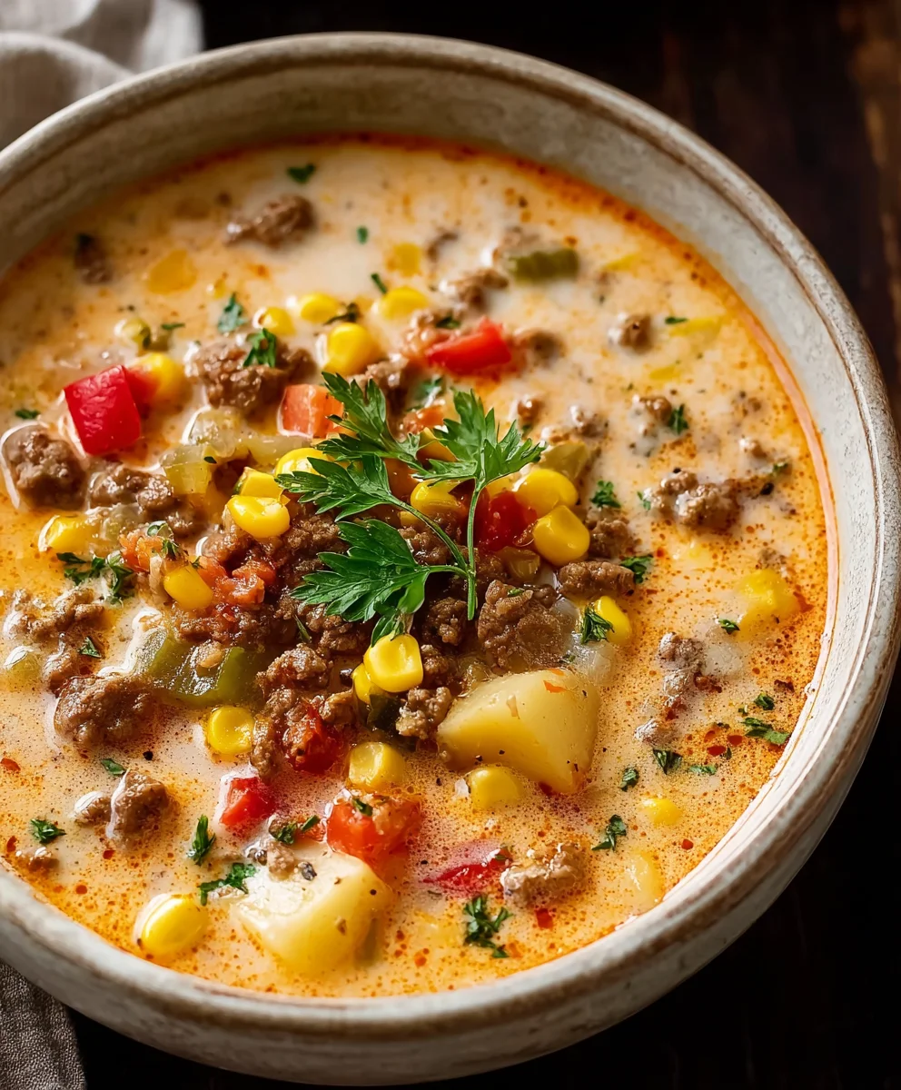 Creamy Cowboy Soup - Hearty Beef Flavor