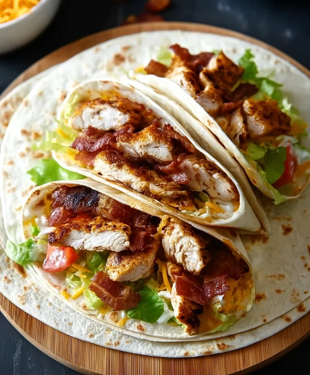 Crispy Chicken Beef Beef Bacon Ranch Wrap Delight