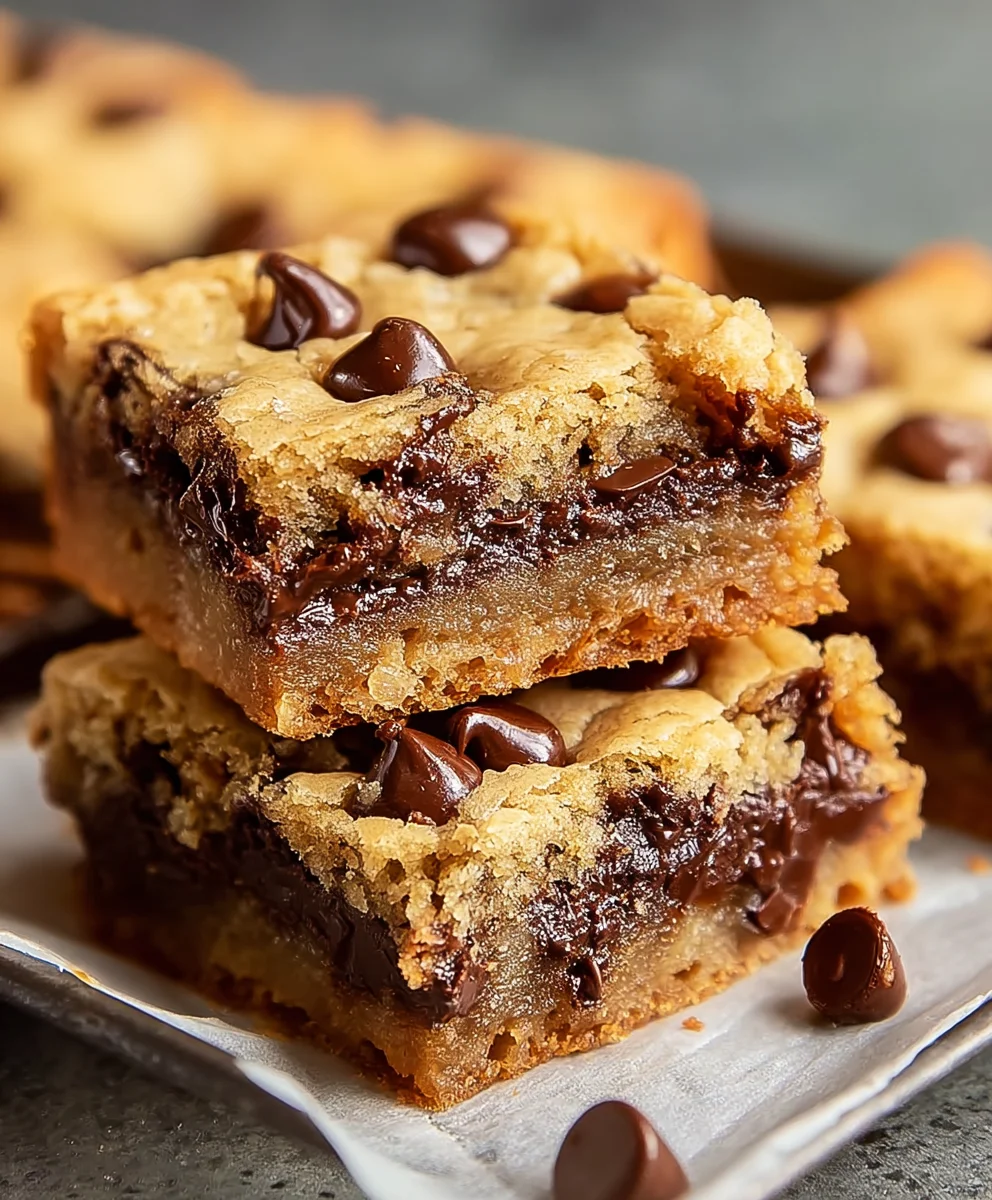 Gooey Chocolate Chip Cookie Bars-Best Recipe