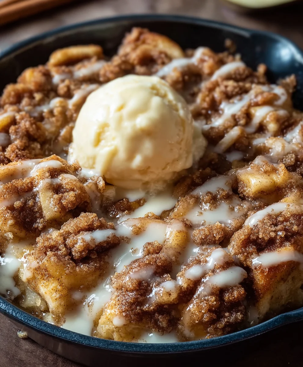 Apple Crisp Cinnamon Roll Casserole Recipe