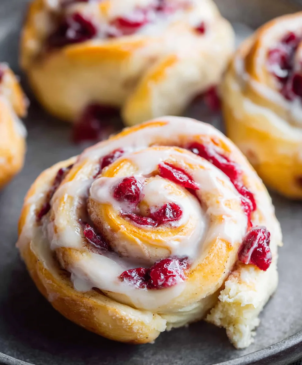Orange Cranberry Sweet Rolls-Festive Holiday Treat