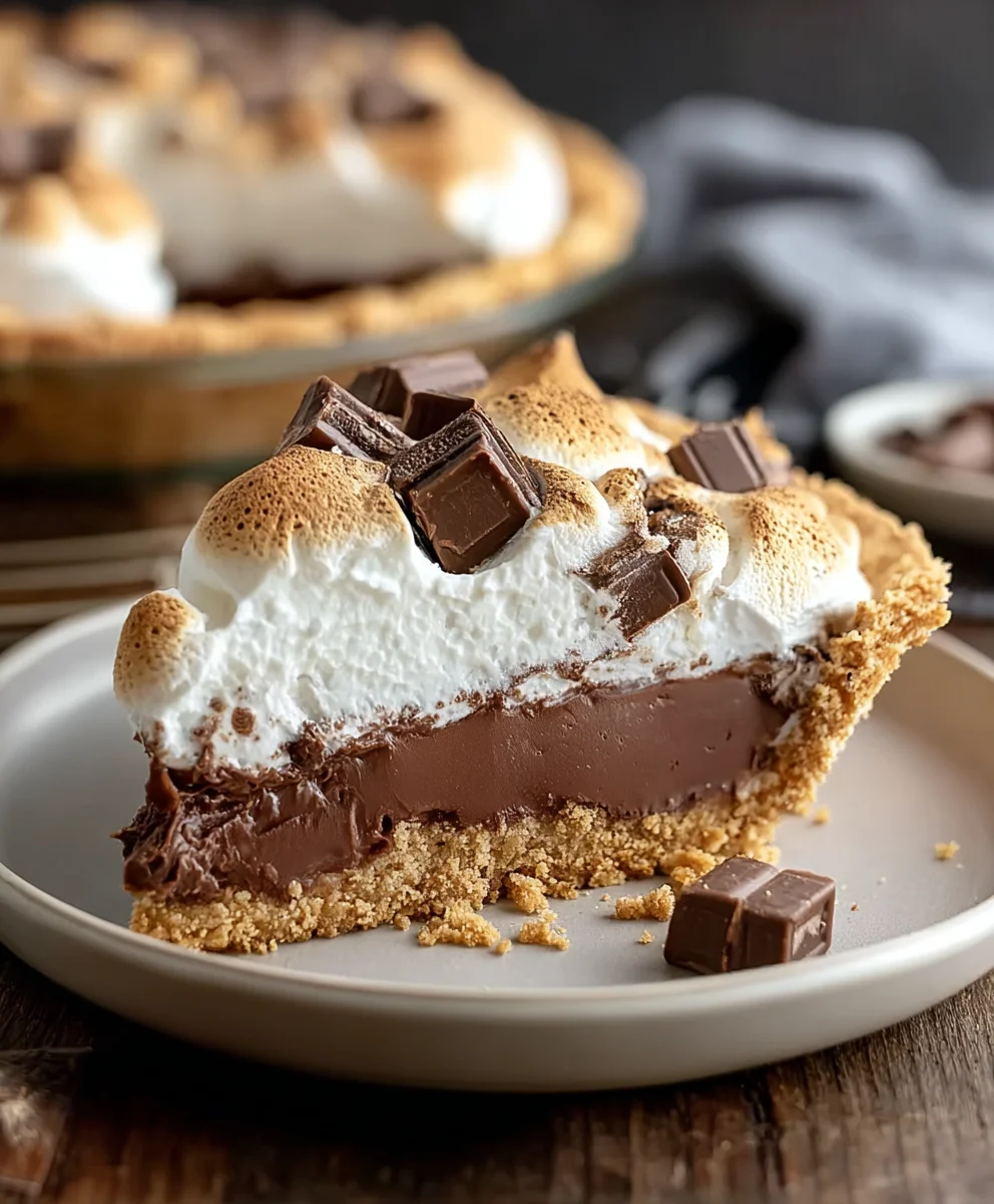 Easy Smores Pie Recipe-Decadent Chocolate Marshmallow Delight