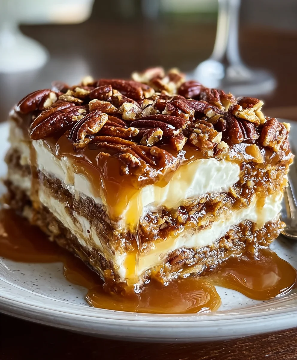 Decadent Pecan Pie Lasagna Delight-Sweet Dessert