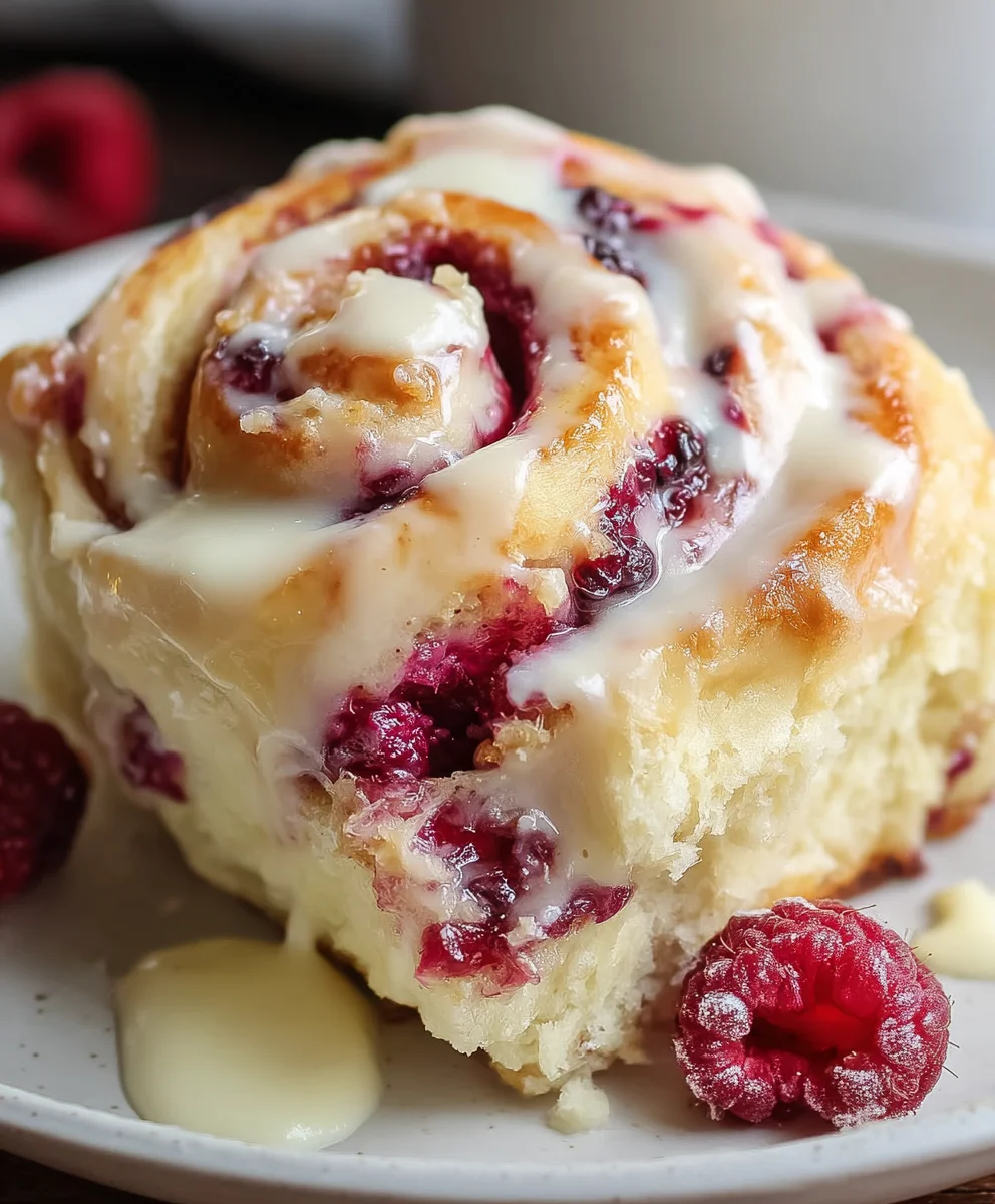 White Chocolate Raspberry Rolls-Decadent Swirls