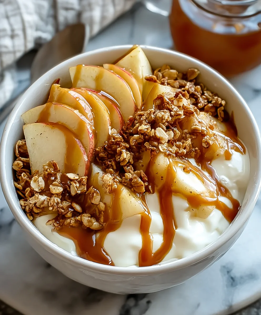 Caramel Apple Pie Yogurt Bowl Recipe-Easy Delicious Treat