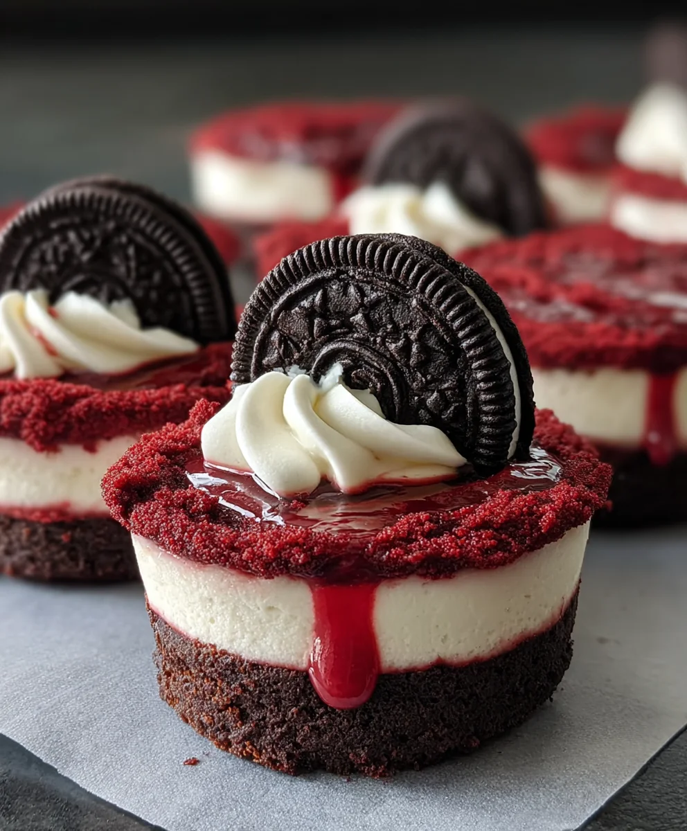 Mini Red Velvet Oreo Cheesecakes-Decadent Bite Sized Treats
