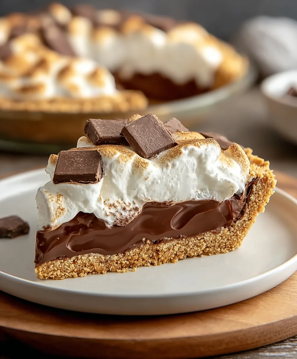 Easy Smores Pie Recipe-Decadent Chocolate Marshmallow Delight