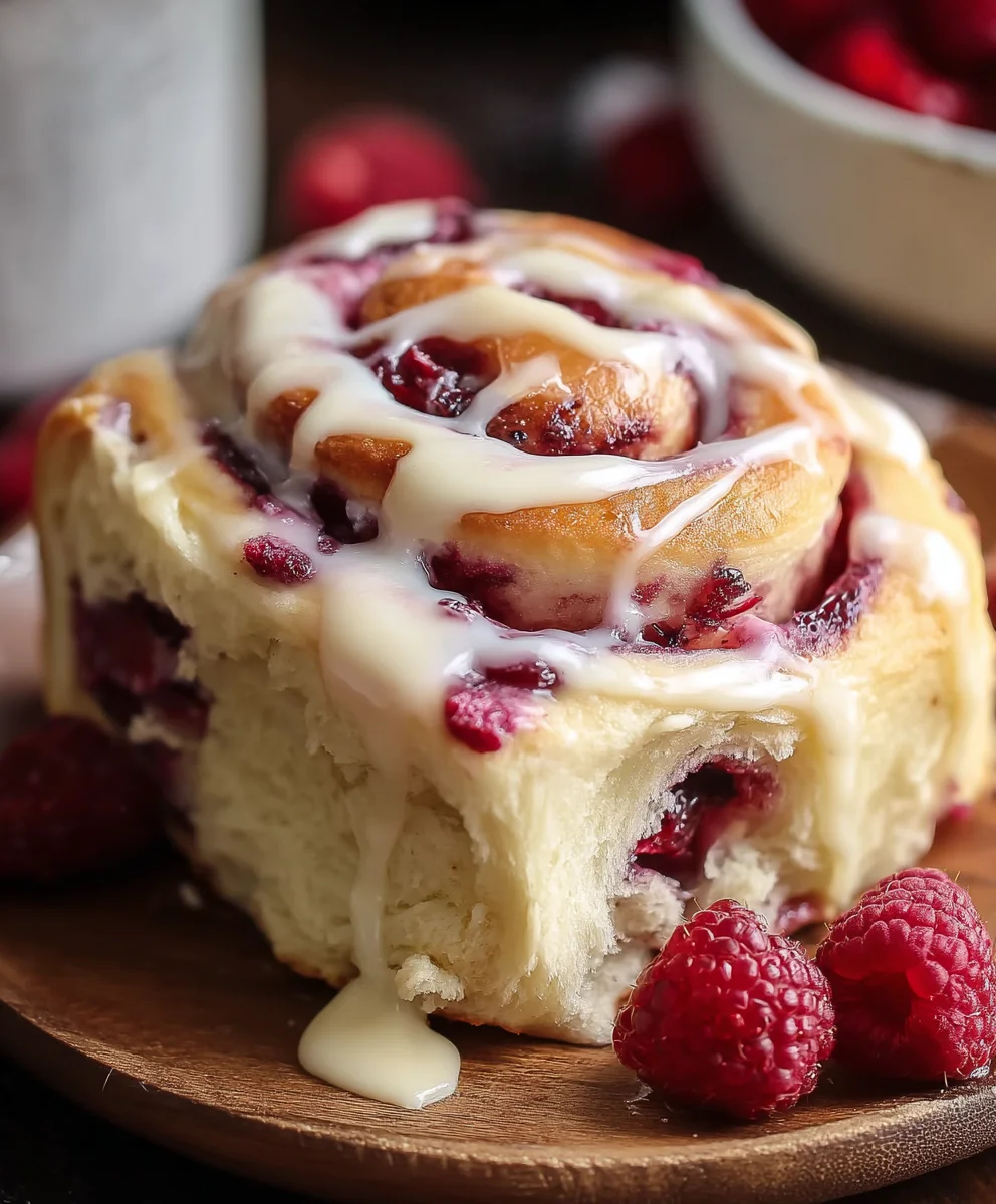White Chocolate Raspberry Rolls-Decadent Swirls