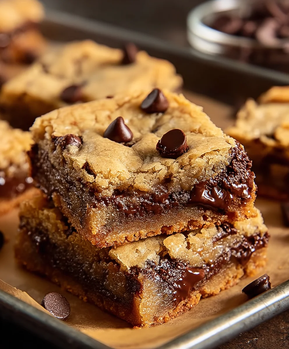 Gooey Chocolate Chip Cookie Bars-Best Recipe