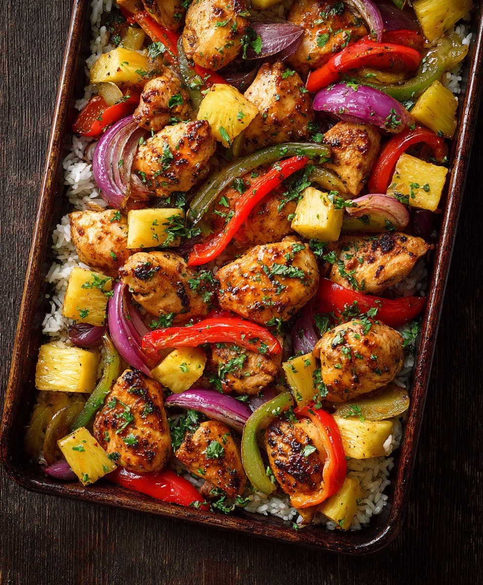 Easy Hawaiian Chicken Sheet Pan Dinner - Flavorful & Quick